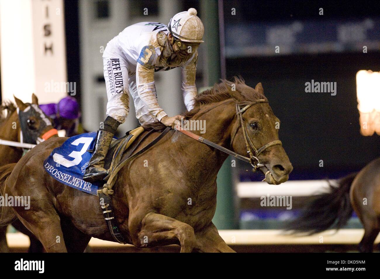 Nov. 5, 2011 - Louisville, Kentucky, U.S. - Drosselmeyer, ridden by jockey Mike Smith and trained by Bill Mott takes the Breeders' Cup Classic (G1) at Churchill Downs in Louisville, Kentucky on November 5, 2011 (Credit Image: © Eric Patterson/Eclipse/ZUMAPRESS.com) Stock Photo