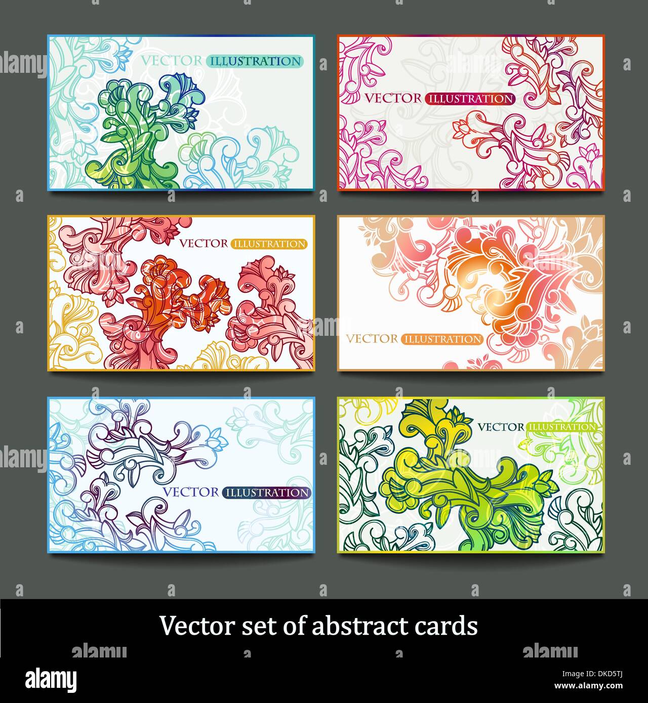 vector collection of abstract floral cards Stock Vector Image & Art - Alamy