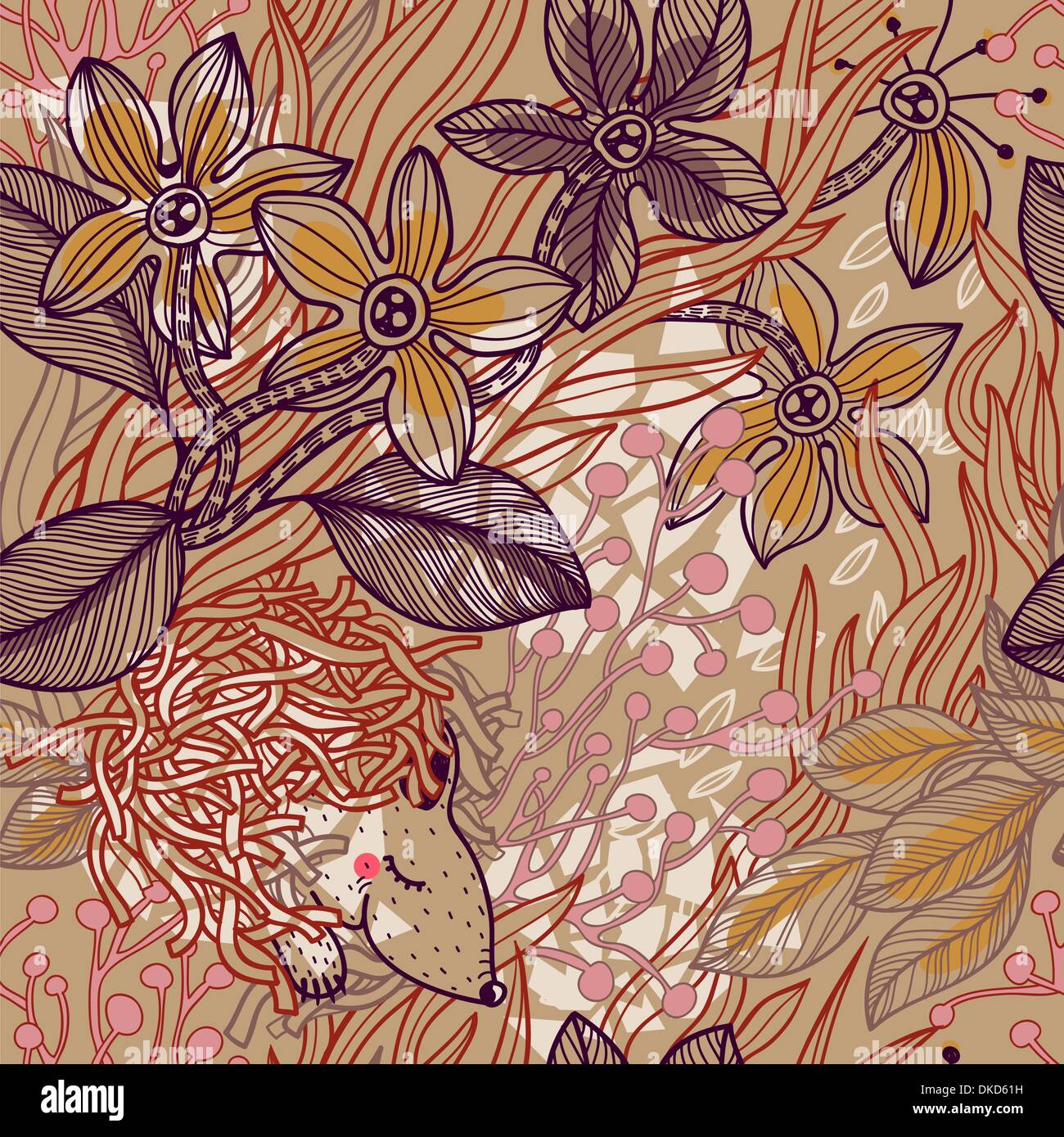vector floral seamless pattern Stock Vector Image & Art - Alamy