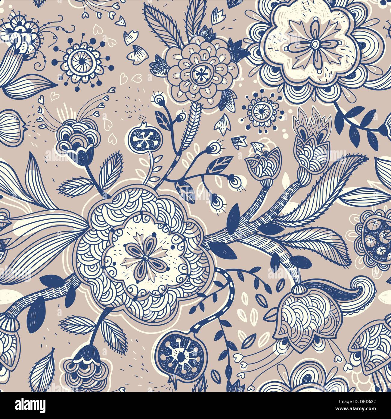 vector floral seamless pattern Stock Vector Image & Art - Alamy