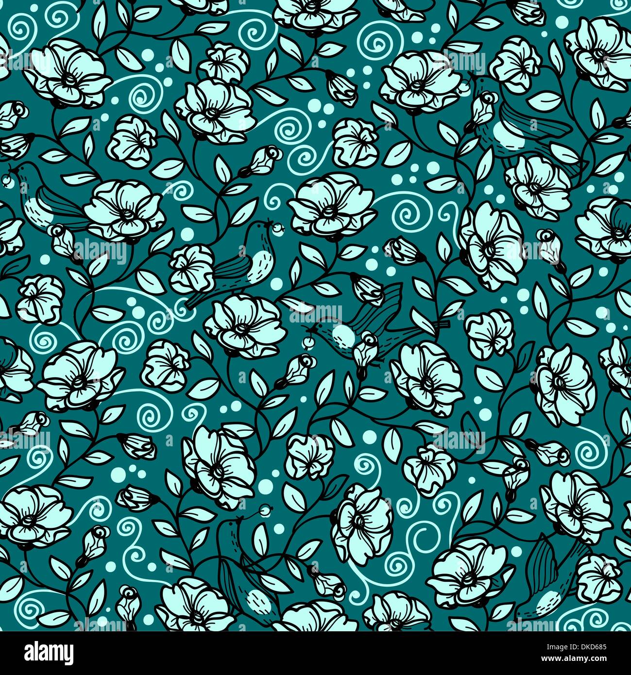vector floral seamless pattern Stock Vector Image & Art - Alamy