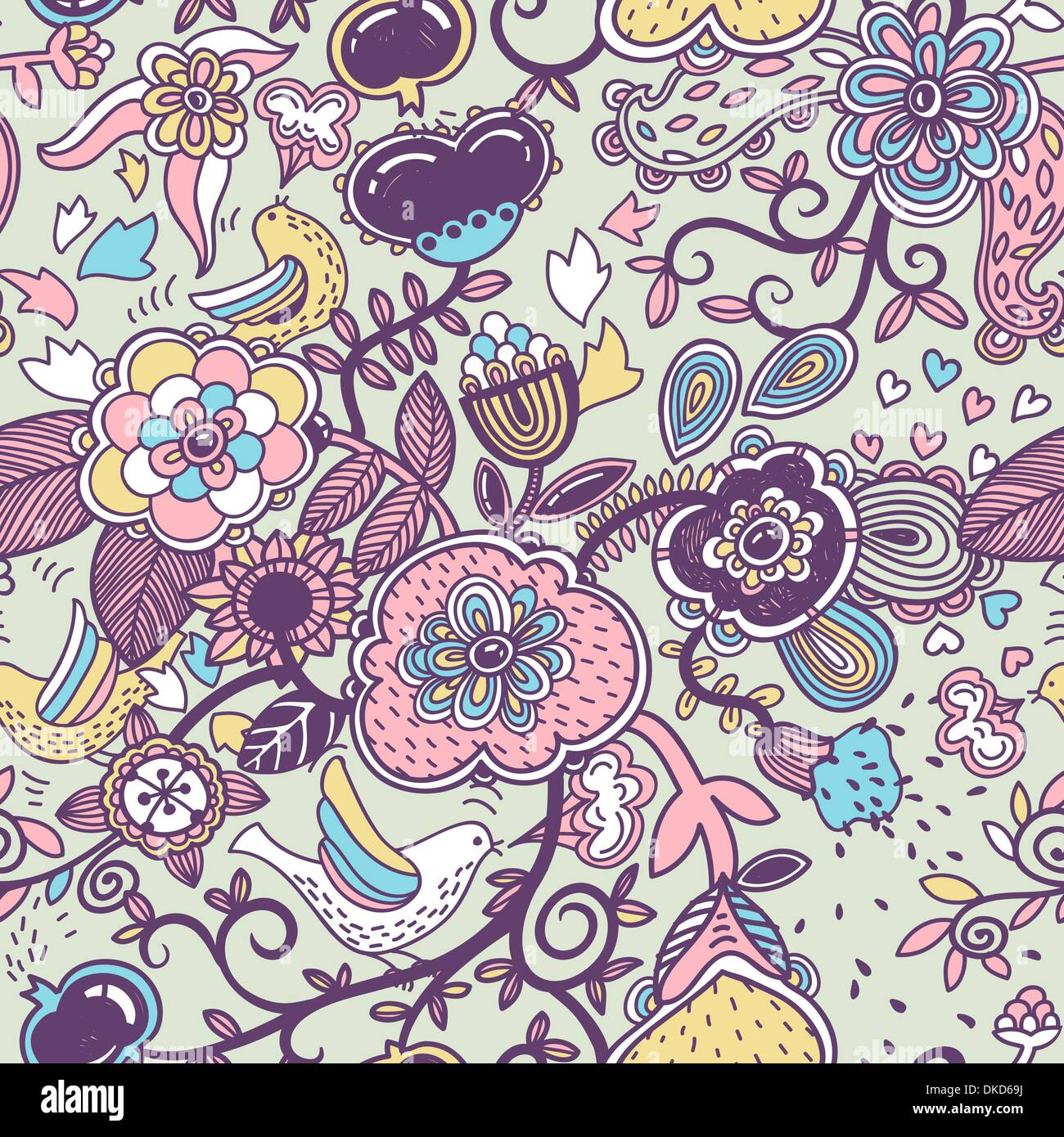 vector floral seamless pattern Stock Vector Image & Art - Alamy