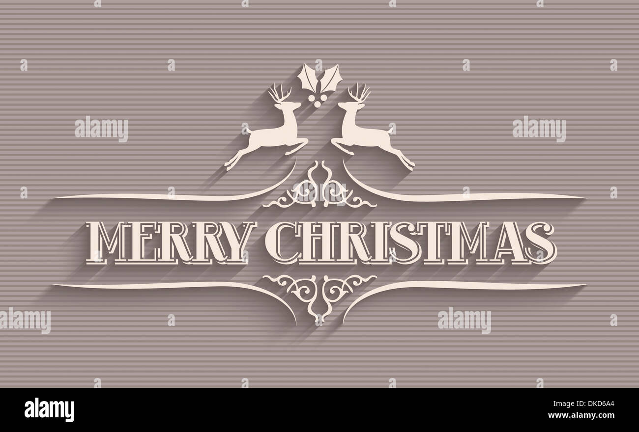 Merry Christmas vintage text greeting card background. EPS10 vector