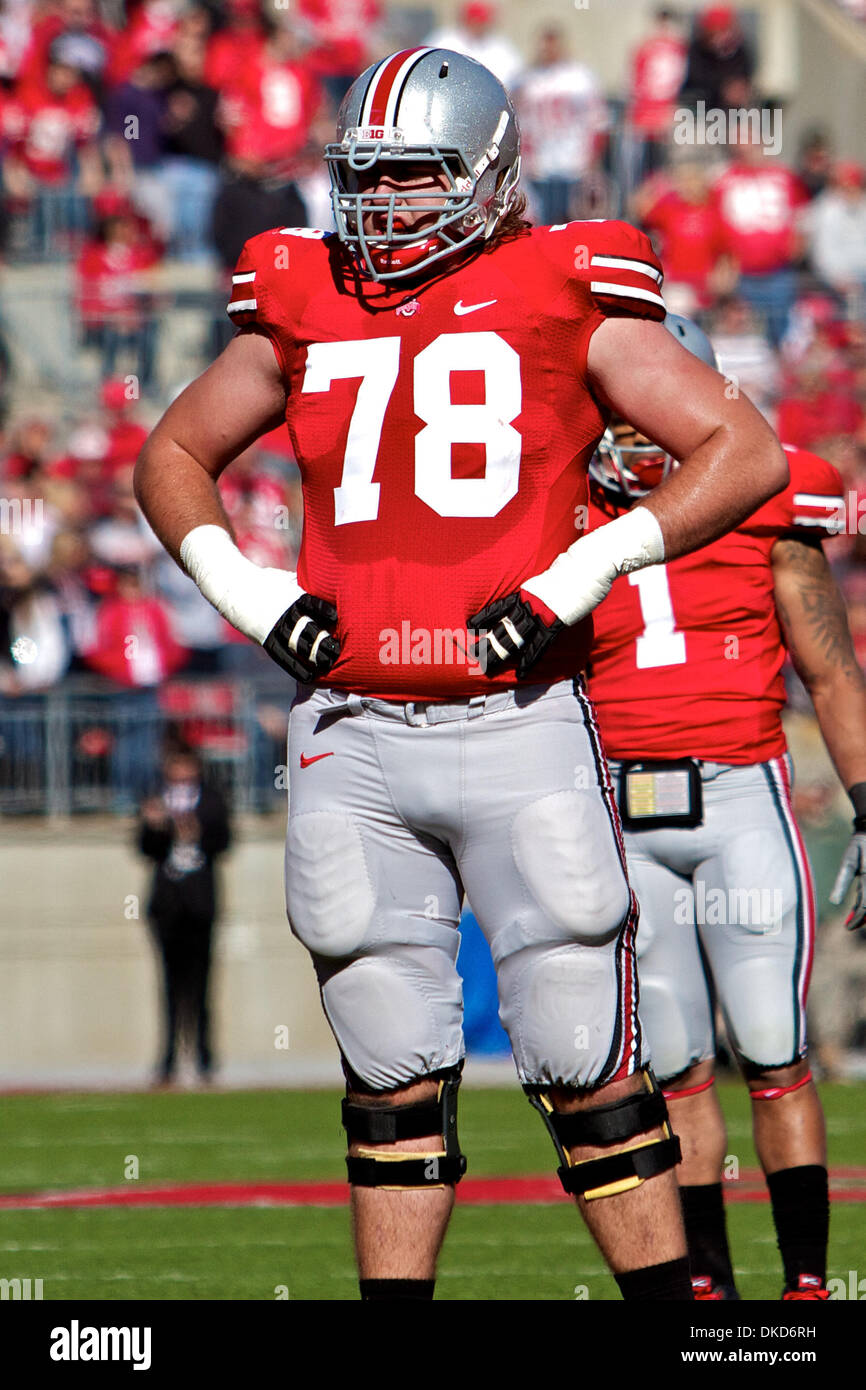 Nov. 5, 2011 - Columbus, Ohio, U.S - Ohio State Buckeyes offensive lineman Andrew  Norwell (78) lines up on offense during the second quarter of the game  between Indiana and Ohio State