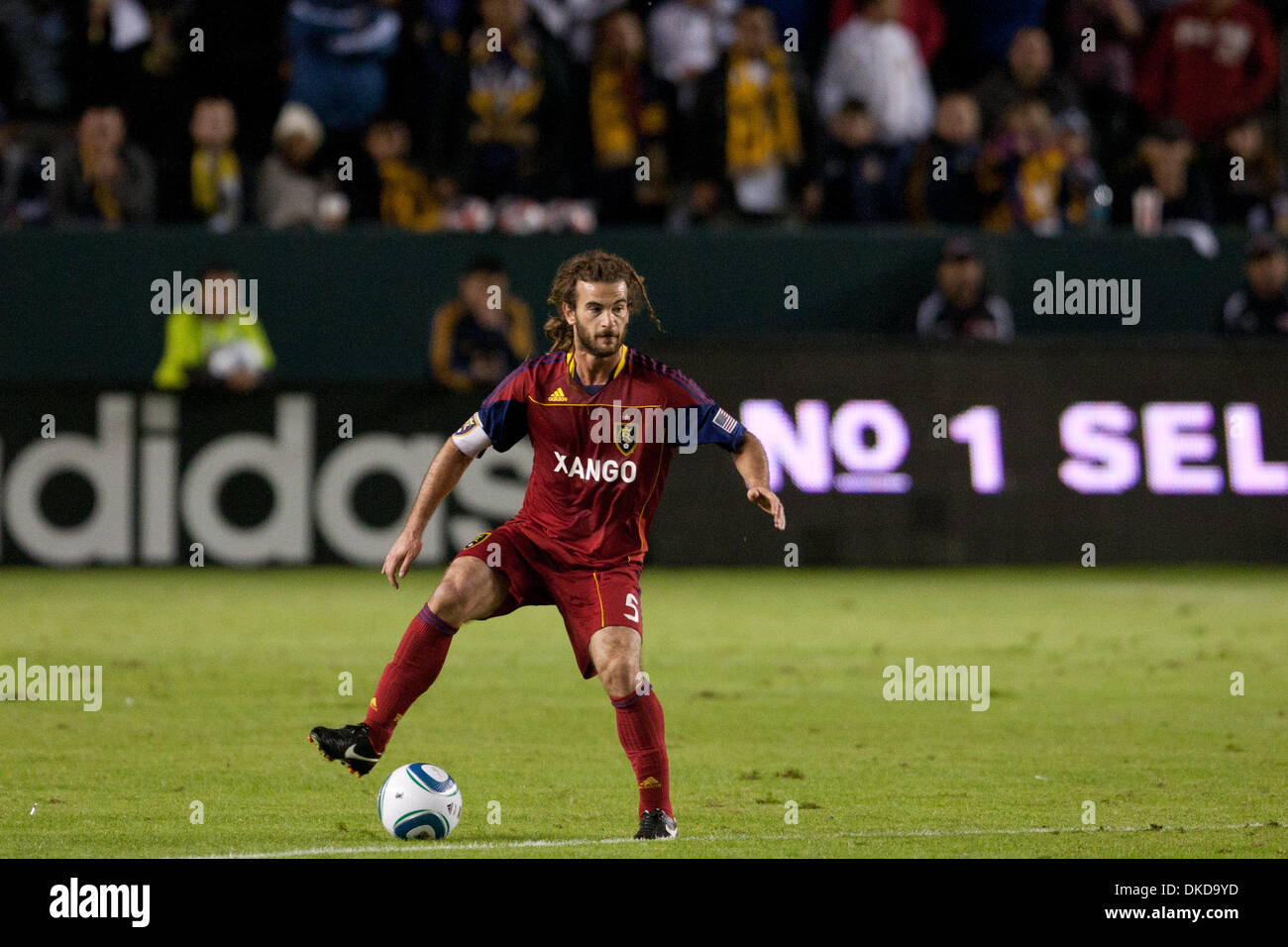 Nov. 6, 2011 - Carson, California, U.S - Real Salt Lake midfielder Kyle Beckerman #5 during the Major League Soccer Western Confrence Final game between Real Salt Lake and the Los Angeles Galaxy at the Home Depot Center. The Galaxy went on to defeat Salt Lake with a final score of 3-1. (Credit Image: © Brandon Parry/Southcreek/ZUMAPRESS.com) Stock Photo