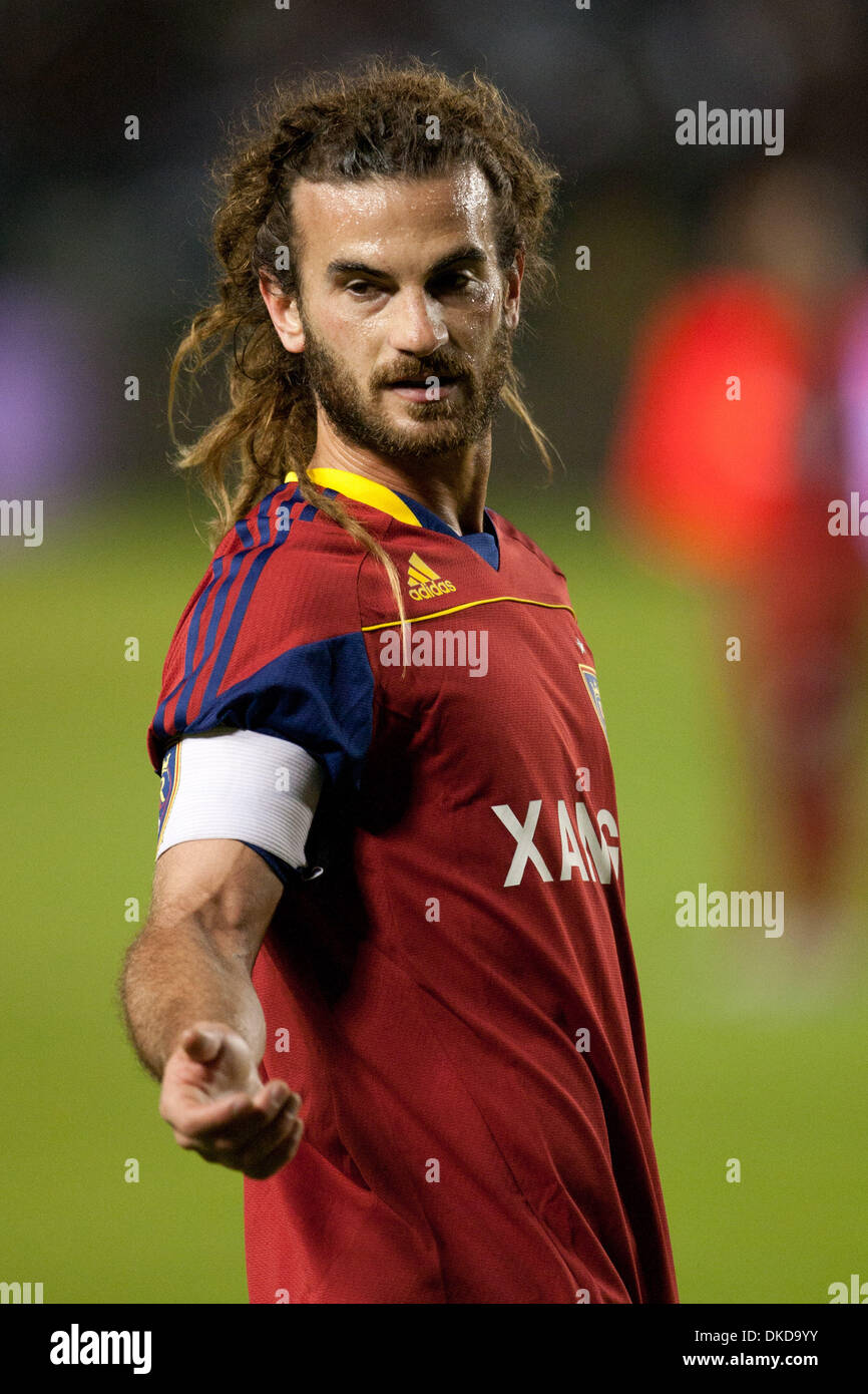 Nov. 6, 2011 - Carson, California, U.S - Real Salt Lake midfielder Kyle Beckerman #5 during the Major League Soccer Western Confrence Final game between Real Salt Lake and the Los Angeles Galaxy at the Home Depot Center. The Galaxy went on to defeat Salt Lake with a final score of 3-1. (Credit Image: © Brandon Parry/Southcreek/ZUMAPRESS.com) Stock Photo