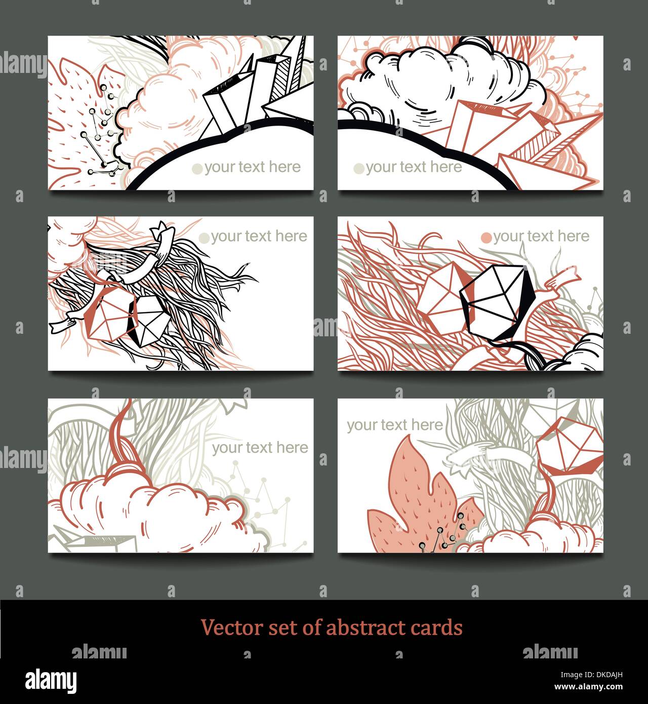 vector collection of abstract hand-drawn cards Stock Vector Image & Art