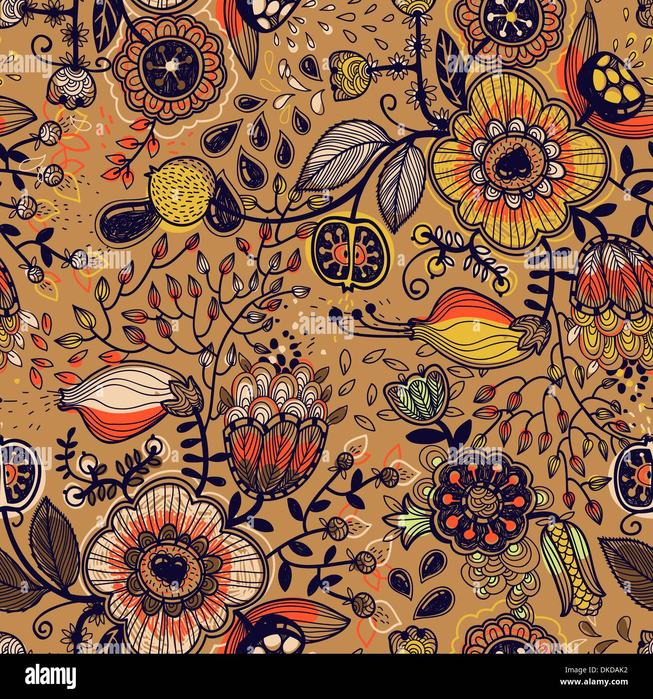 vector floral seamless pattern Stock Vector Image & Art - Alamy