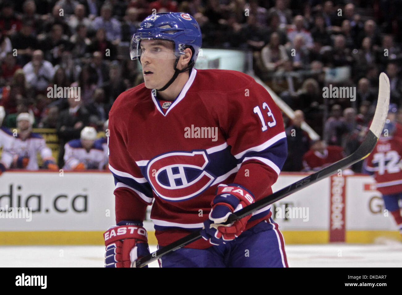 Nov. 8, 2011 - Montreal, Quebec, Canada - Montreal Canadiens forward Michael Cammalleri(13) in first period action during the Montreal Canadiens' game against the Edmonton Oilers at Bell Center. After one period the game is scoreless. (Credit Image: © Phillippe Champoux/Southcreek/ZUMAPRESS.com) Stock Photo