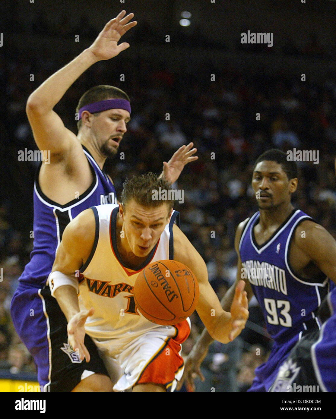 Dec 12, 2006; Oakland, CA, USA; The Warriors Andris Biedrins works his