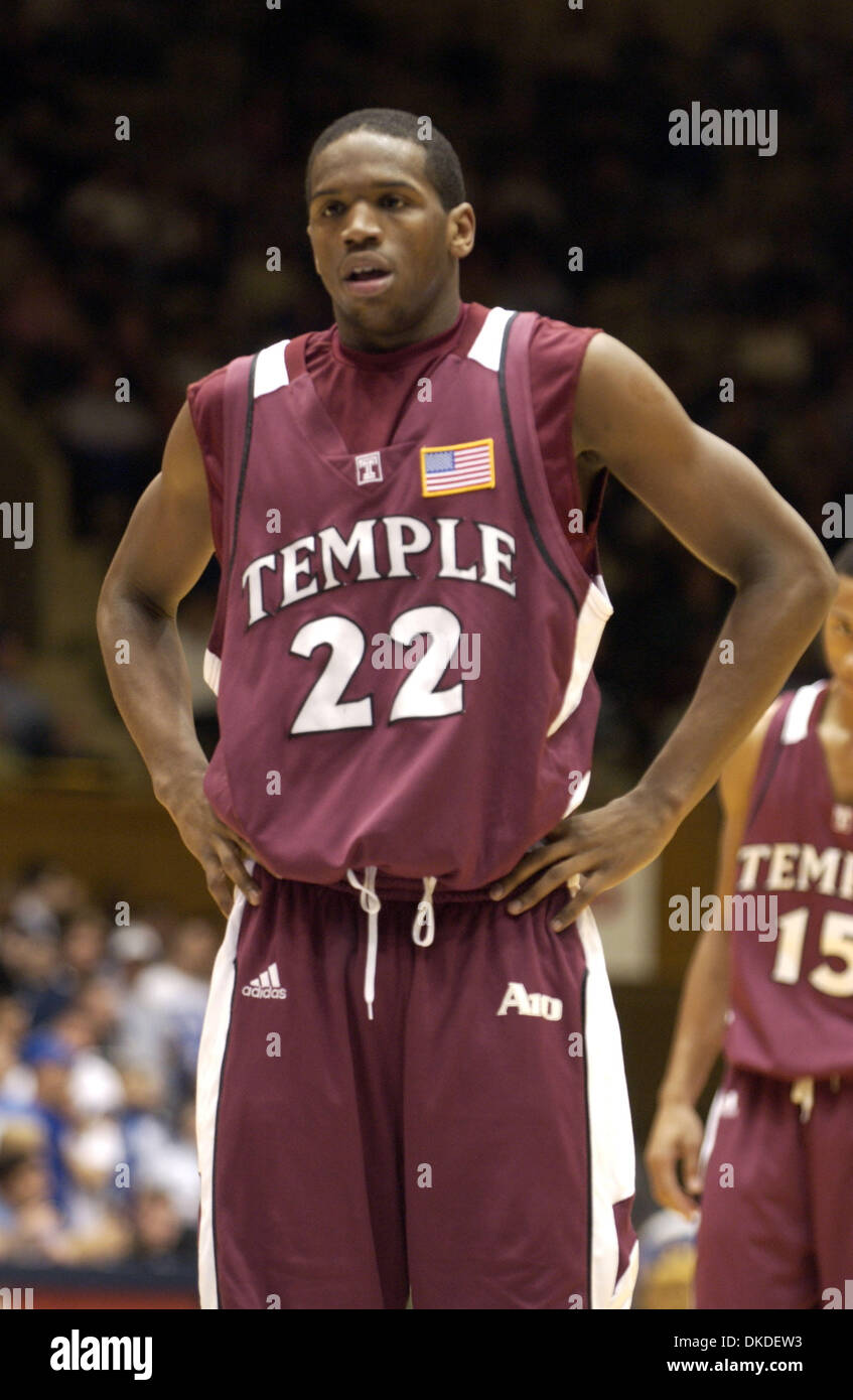 Jan 02, 2007 - Durham, NC, USA - NCAA College Basketball Temple Owls #22 DIONTE CHRISTMAS as Duke University Blue Devils Basketball team beat Temple University Owls 73-55 as they played at Cameron Indoor Stadium located in the campus of Duke University in Durham. Stock Photo