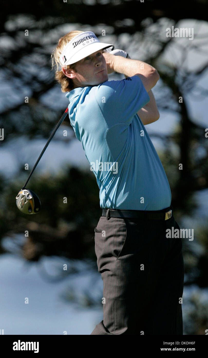 Jan 25, 2007 - San Diego, CA, USA - At the Buick Invitational opening round  BRANDT SNEDEKER  on the second tee box of the North Course.   Snedeker   finished the day in the lead with a score of -11. Stock Photo