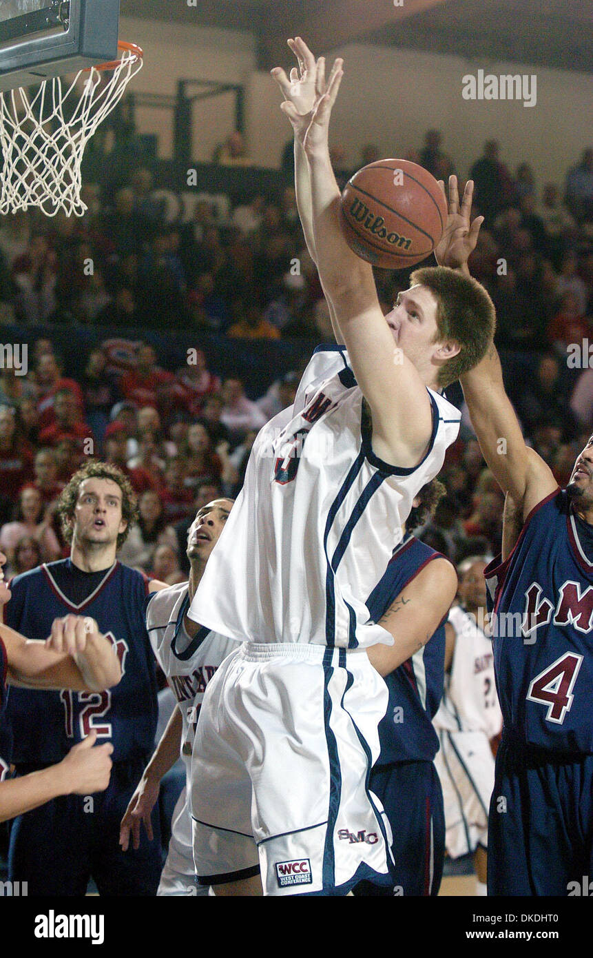 Jan 29, 2007 - Moraga, CA, USA - St Mary's College's BLAKE SHOLBERG (C) loses control of the ball against Loyola Marymount in the first half of their contest played at St. Mary's College in Moraga, Calif. Stock Photo