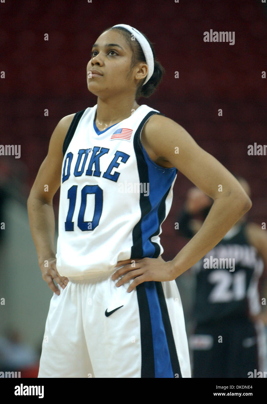 Mar 20, 2007 - Raleigh, NC, USA - Duke Bluedevils (10) LINDSEY HARDING as the Duke Bluedevils beat the Temple Owls 62-52 as the appeared in the second round of the 2007 NCAA Division I Womens Basketball Tournament that took place at The RBC Center located in Raleigh. (Credit Image: © Jason Moore/ZUMA Press) Stock Photo