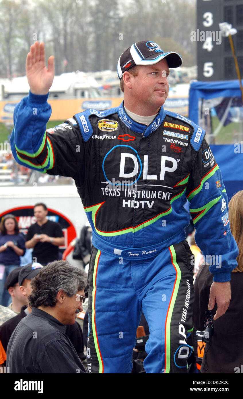 Apr 01, 2007 - Martinsville, VA, USA - Driver TONY RAINES driver of the DLP HDTV Chevrolet is introduced to the audience before the start of the Goody's Cool Orange 500 Nextel race at the Martinsville Speedway. (Credit Image: © Jason Moore/ZUMA Press) Stock Photo
