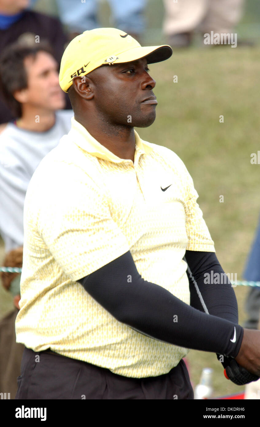 Apr 09, 2007 - Myrtle Beach, SC, USA - Former NFL Football Player STERLING SHARPE plays a round of golf at the annual Hootie and the Blowfish Monday After the Masters Celebrity Pro-Am Golf Tournament that took place at The Dye Club at Barefoot Resort located in Myrtle Beach. (Credit Image: © Jason Moore/ZUMA Press) Stock Photo