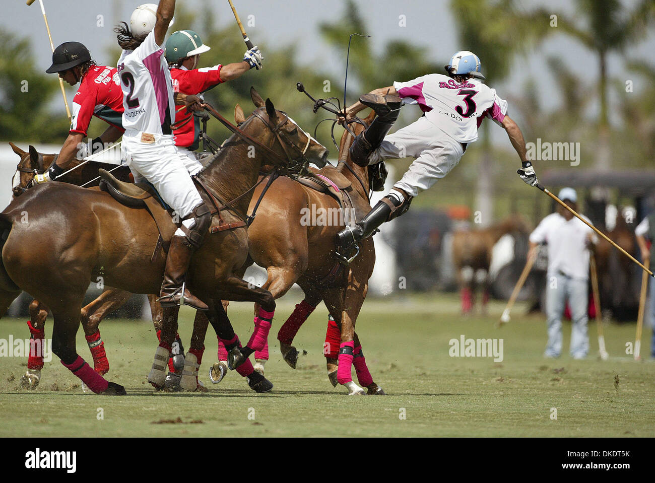 Apr 19, 2007 - Wellington, FL, USA - Crab Orchard's #3 ADOLFO CAMBIASO  takes a tumble playing against Orchard Hill. He was unhurt. Stanford U.S.  Open semifinal polo match between Orchard Hill