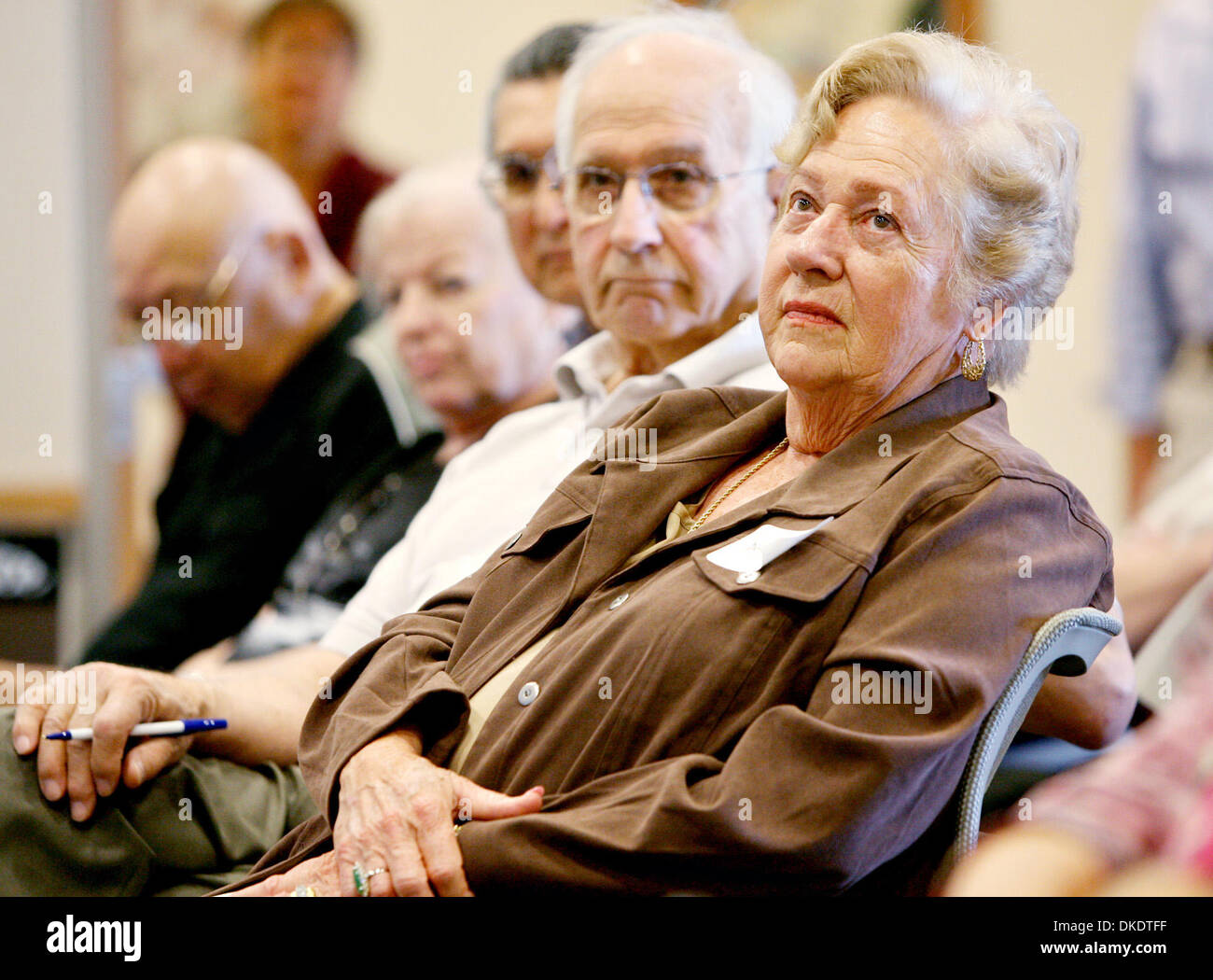 Doris Nye,from Hawaii, attends a conference on enemy alien restrictions and internment during World War II, in San Mateo, Saturday,April 28,2007. Nye's parents and sister were put in camps and she was an abandoned child .  John Green/San Mateo County Times Stock Photo