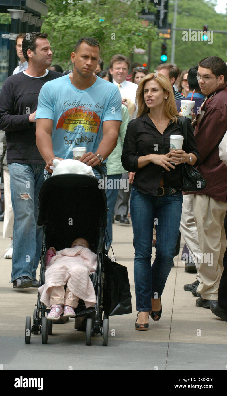 Jun 06, 2007 - Chicago, IL, USA - ALEX RODRIGUEZ pushes his daughter Natasha with his wife CYNTHIA (R) as they head to the Westin Hotel after grabbing coffee at Starbuck's while out in Chicago. Alex Rodriguez spent the afternoon having lunch and coffee with his family as rumors of an alleged affair with a blond stripper splashed across the headlines last week. (Credit Image: © Br Stock Photo