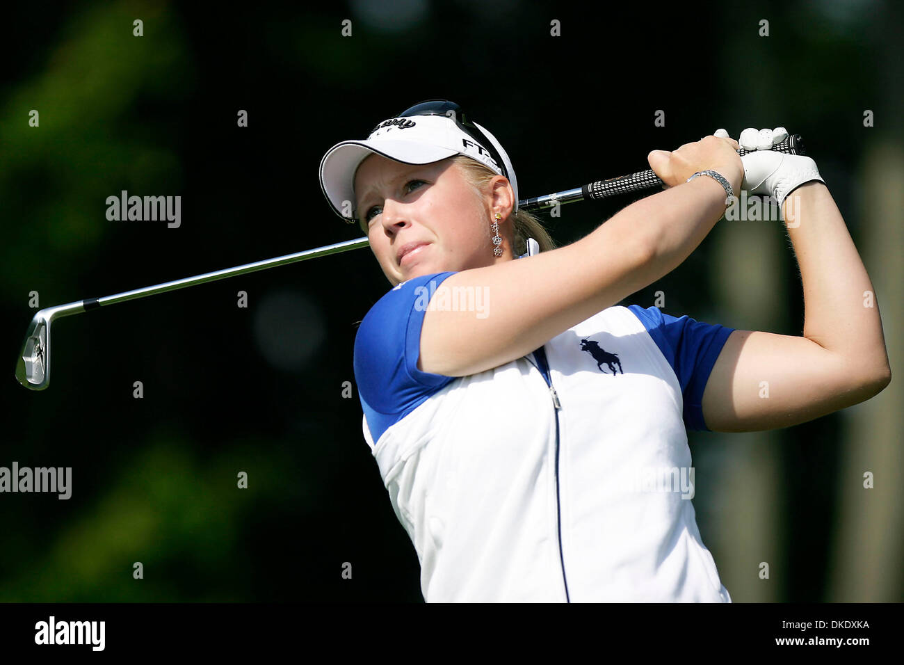 Jun 08, 2007 - Havre de Grace, Maryland, USA - 19 year old MORGAN PRESSEL tees off at hole 3  at the McDonalds LPGA Champaionship event on Thursday. Pressel finished the first round tied for 4th place at 4 under par   (Credit Image: © James Berglie/ZUMA Press) Stock Photo