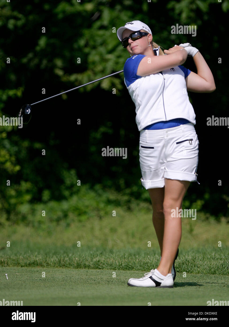 Jun 08, 2007 - Havre de Grace, Maryland, USA - 19 year old MORGAN PRESSEL tees off at hole 4  at the McDonalds LPGA Champaionship event on Thursday. Pressel finished the first round tied for 4th place at 4 under par.  (Credit Image: © James Berglie/ZUMA Press) Stock Photo
