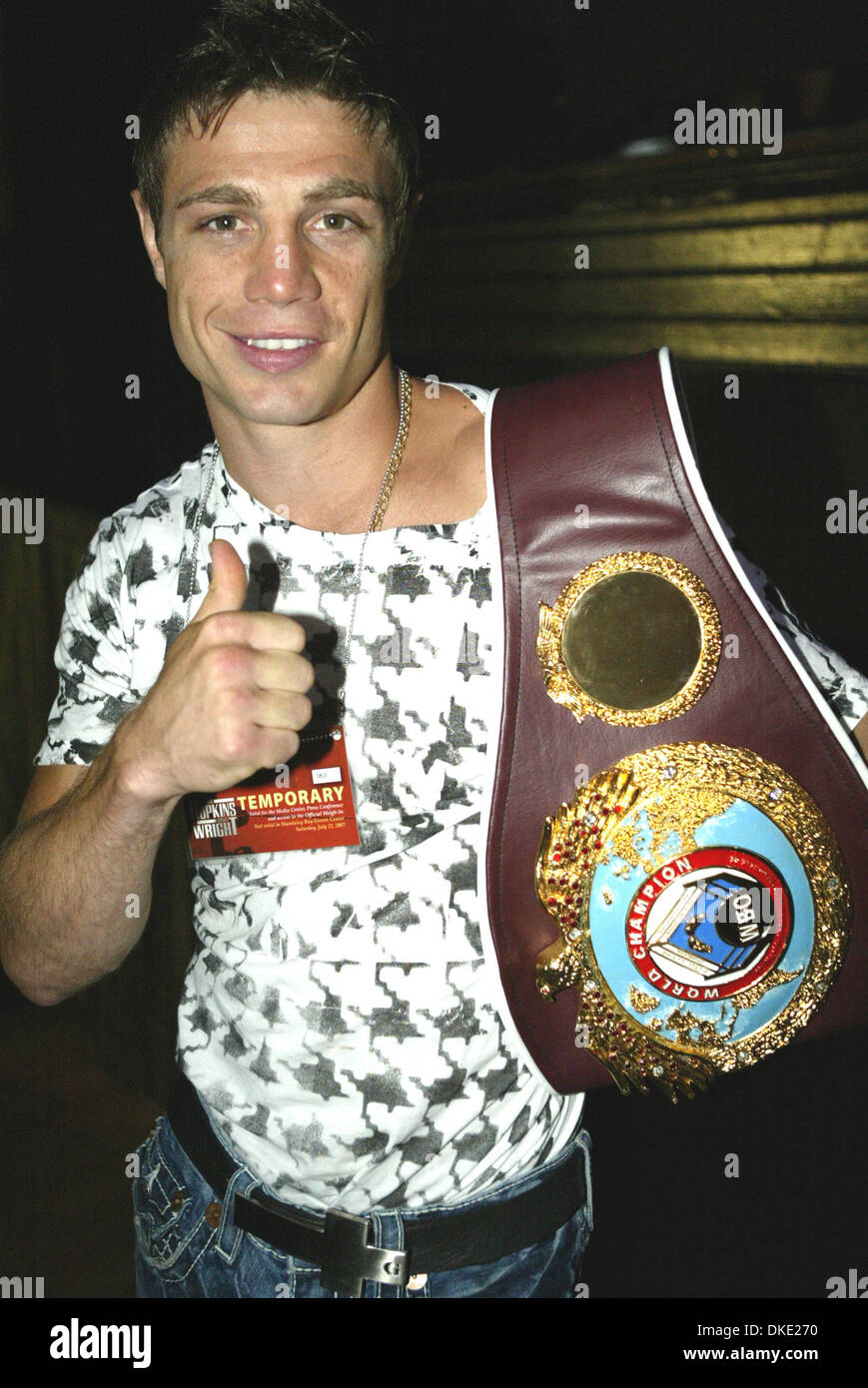Jul 19, 2007 - Las Vegas, NV, USA - At The House of Blues night club in The Mandalay Bay Resort and Casino in Las Vegas, for the final press conference for BERNARD HOPKINS and WINKY WRIGHT. PICTURED: Australia's undefeated fighter MICHAEL KATSIDIS will be fighting July 21against Czar Amonsot at the Mandalay Bay event center. (Credit Image: © Mary Ann Owen/ZUMA Press) Stock Photo