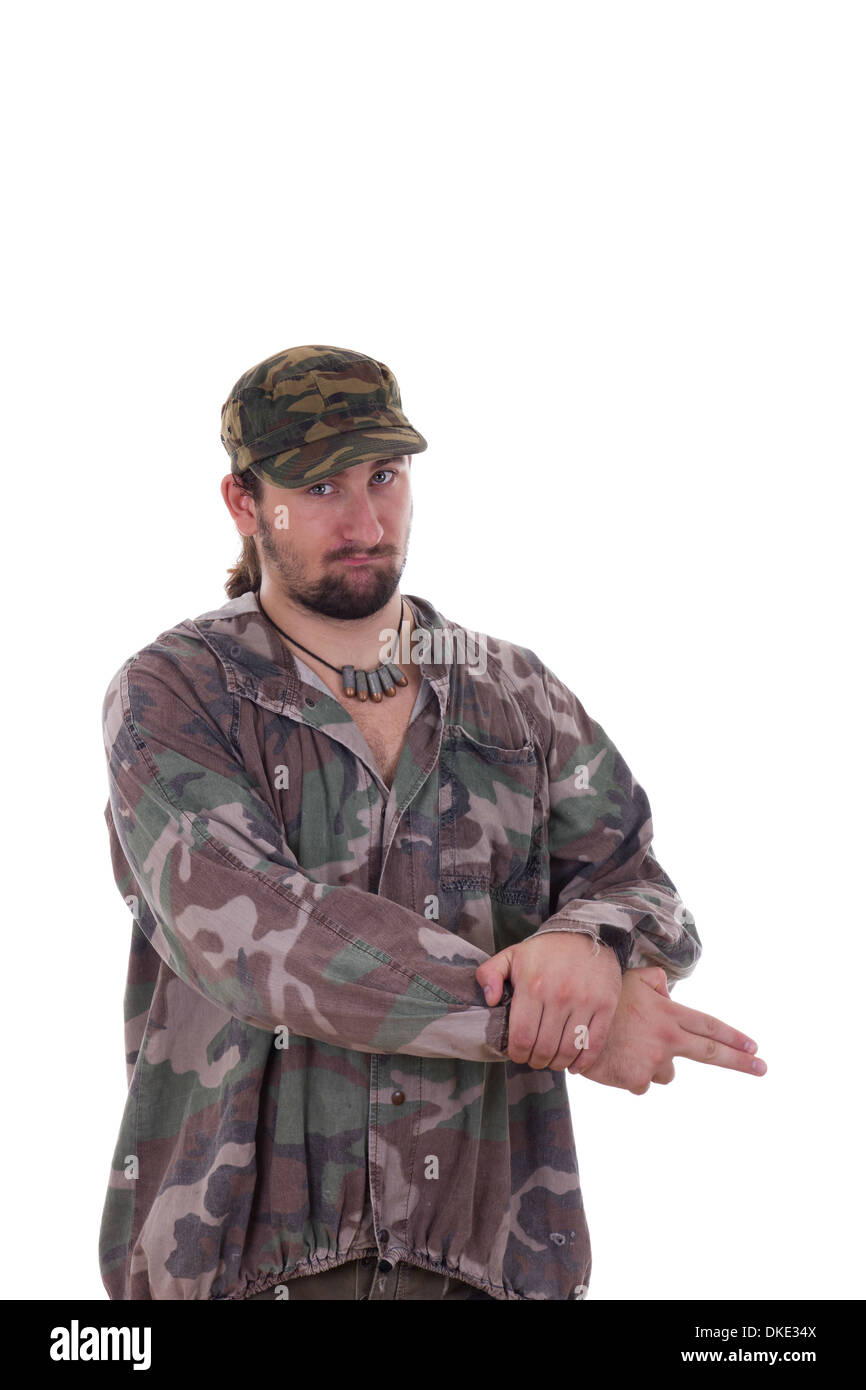 military soldier wants no more war Stock Photo