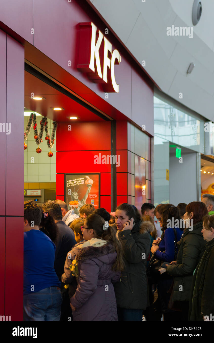 KFC in a mall during a busy day, Bucharest, Romania Stock Photo Alamy