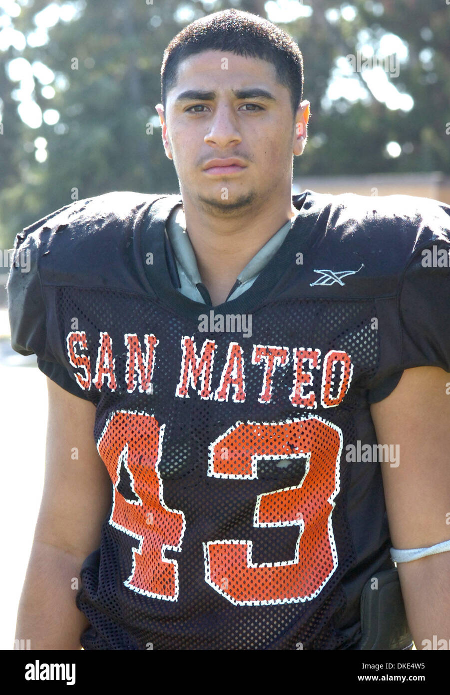 San Mateo High School athlete James Vaihola at practice Thursday