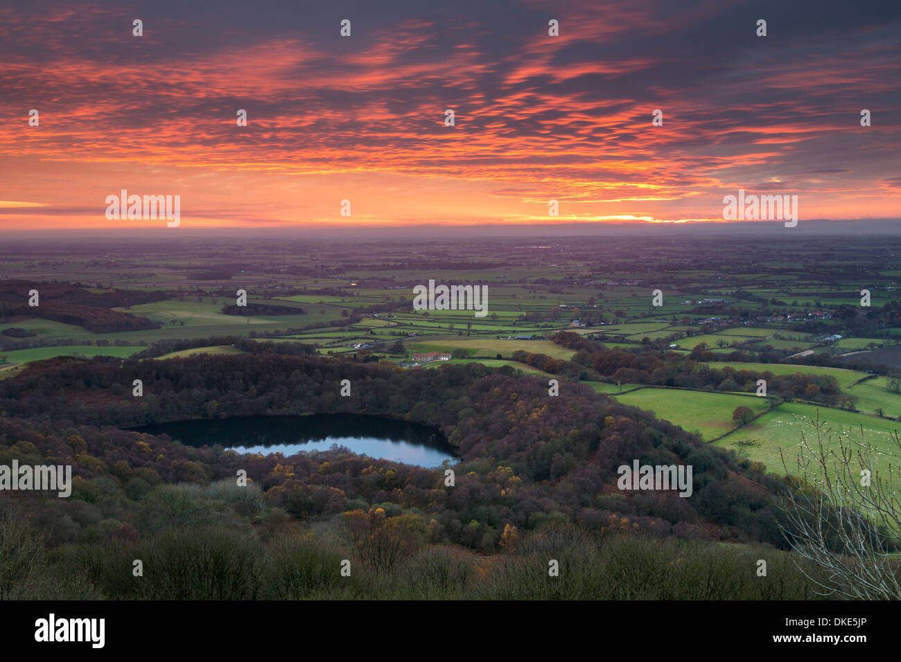 The Vale of York from Sutton Bank. Stock Photo