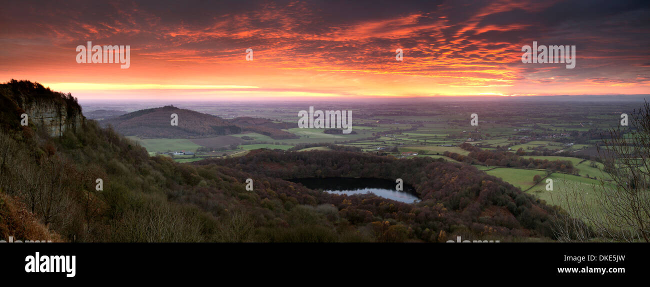 The Vale of York from Sutton Bank. Stock Photo