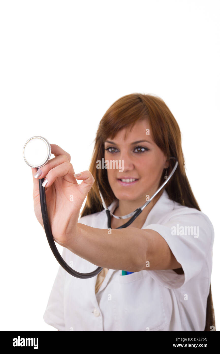 stethoscope in nurse's hand practicing medicine Stock Photo Alamy