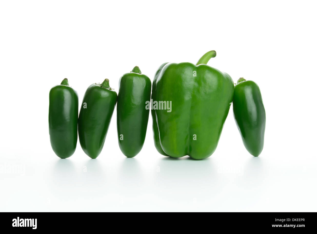 Green paprika and jalapeno isolated on white background Stock Photo Alamy