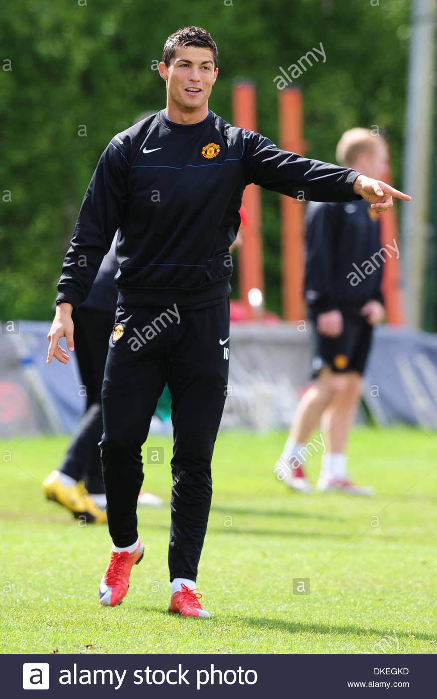 Cristiano Ronaldo Of Manchester United Enjoys Training Before The Champions League Cup Final In Rome Cristiano Ronaldo Of Manchester United Enjoys Training Before The Champions League Cup Final In Rome