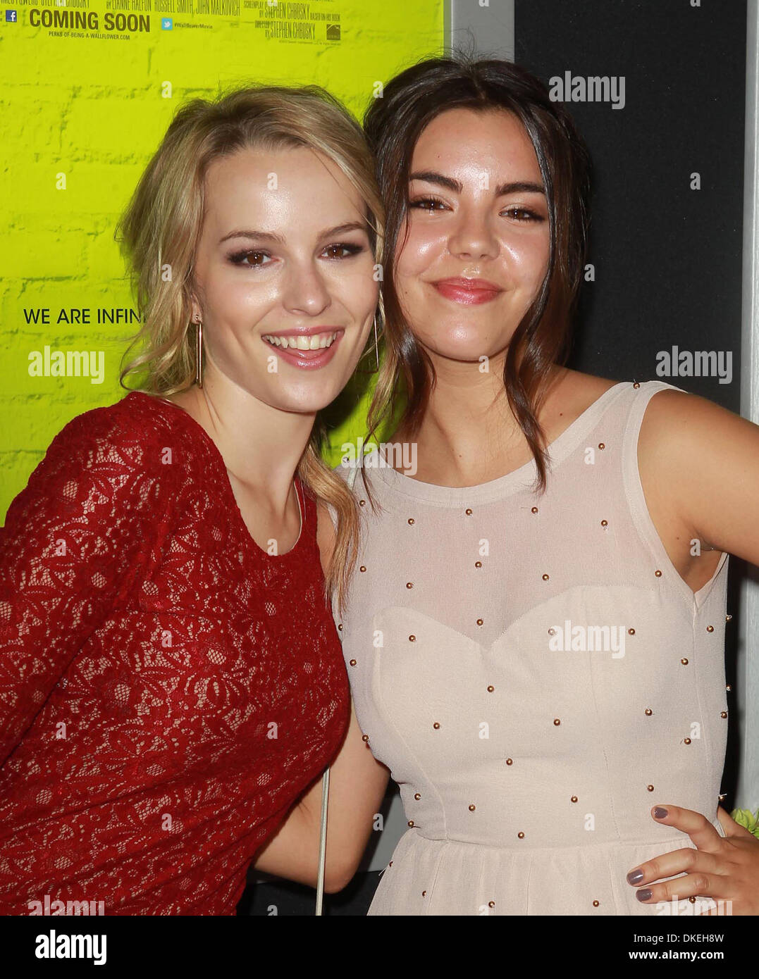 Bridgit Mendler Samantha Boscarino Los Angeles Premiere of 'The Perks of Being a Wallflower' at ArcLight Cinerama Dome - Stock Photo
