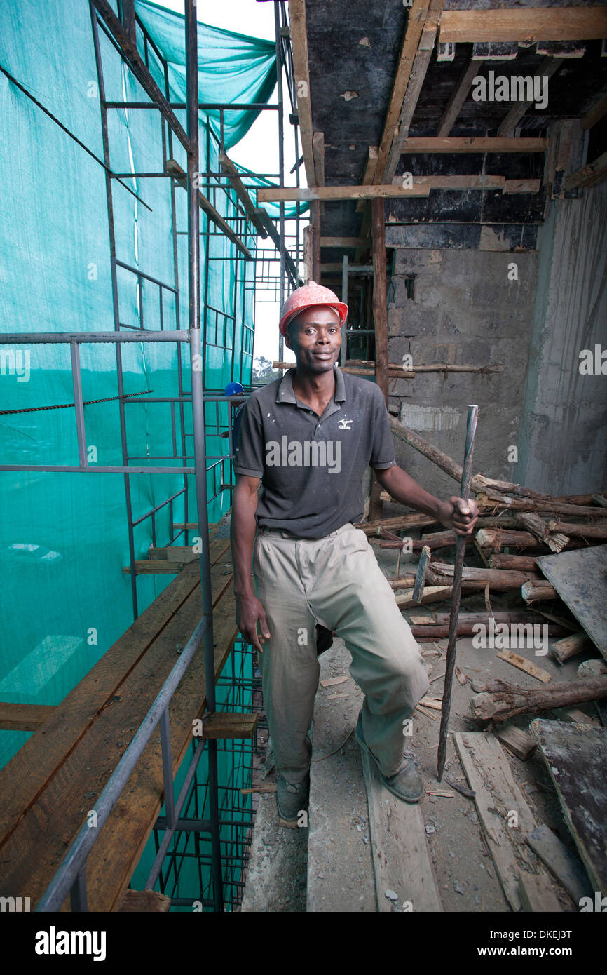 Builder on a construction site, Nairobi, Kenya Stock Photo Alamy