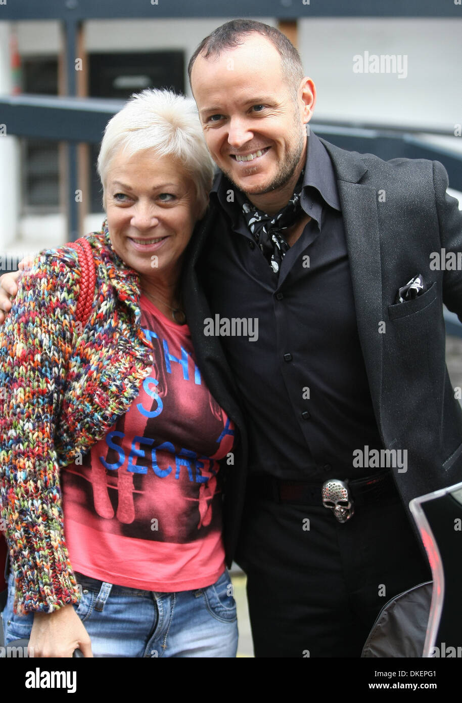Denise Welch and Lincoln Townley outside the ITV studios London