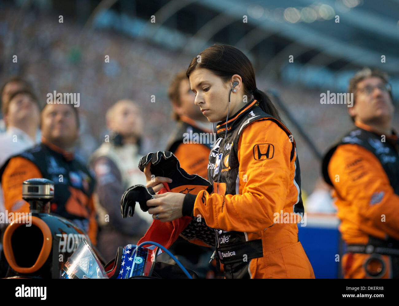 Jun 06, 2009 - Dallas, Texas, United States of America - Andretti Green Driver driver DANICA PATRICK prepares to enter her #7 car to begin the race at the Bombardier Learjet 550k at the Texas Motor Speedway in Fort Worth, Texas. (Credit Image: © Albert Pena/Southcreek EMI/ZUMA Press) Stock Photo