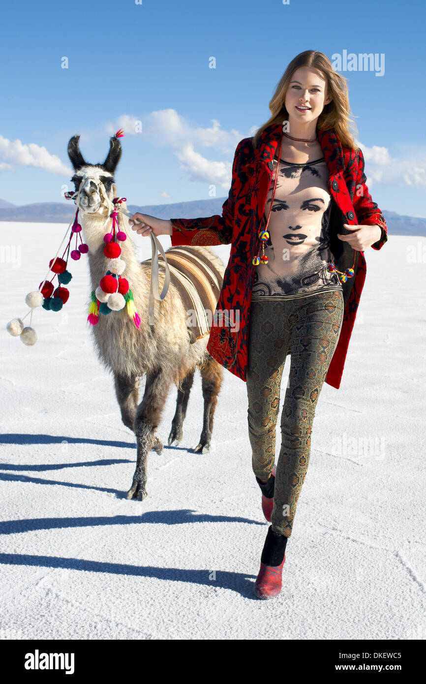 Behati Prinsloo models Desigual Autumn/Winter 2012 catalogue - September  2012 Stock Photo - Alamy