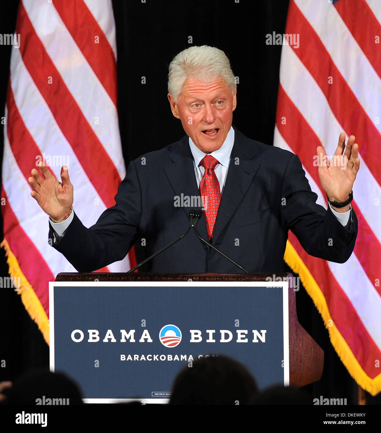 Former US president Bill Clinton speaks at Florida International University Miami, Florida - 11.09.12 Stock Photo