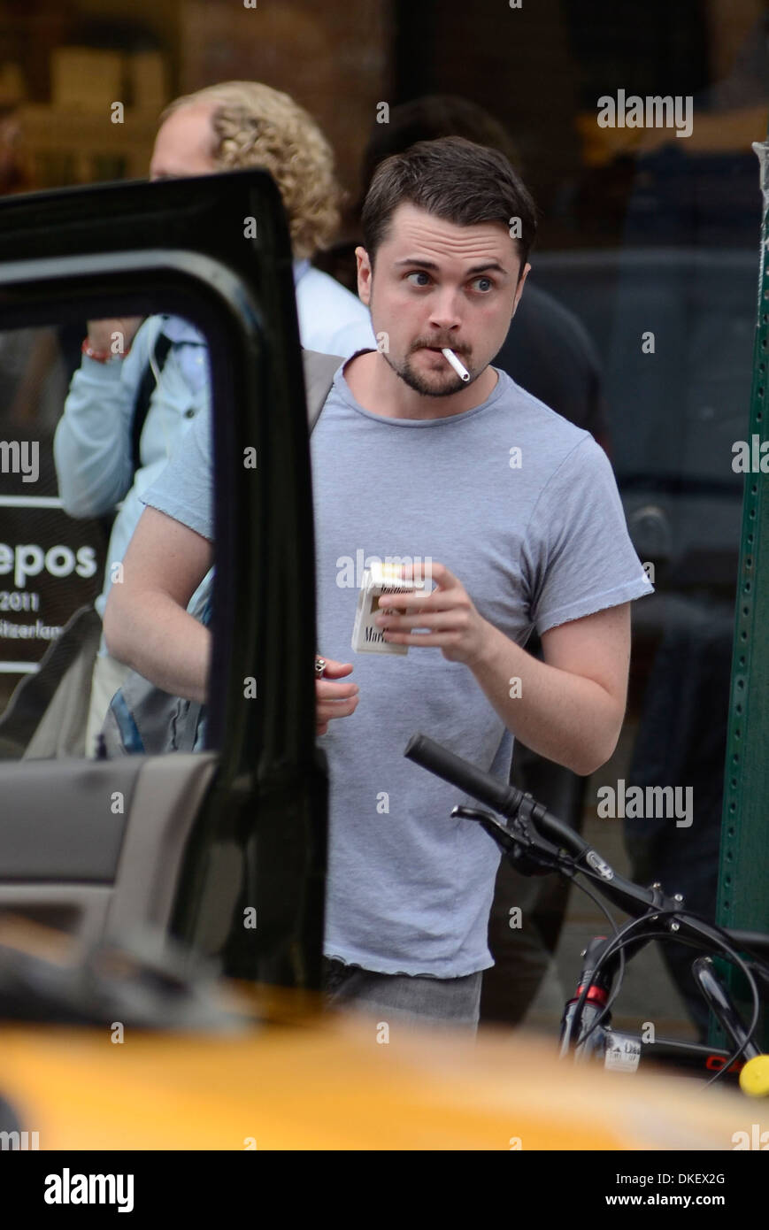 Former Saprano actor Robert Iler smoking a cigarette in meat packing district New York City USA - 11.09.12 Stock Photo
