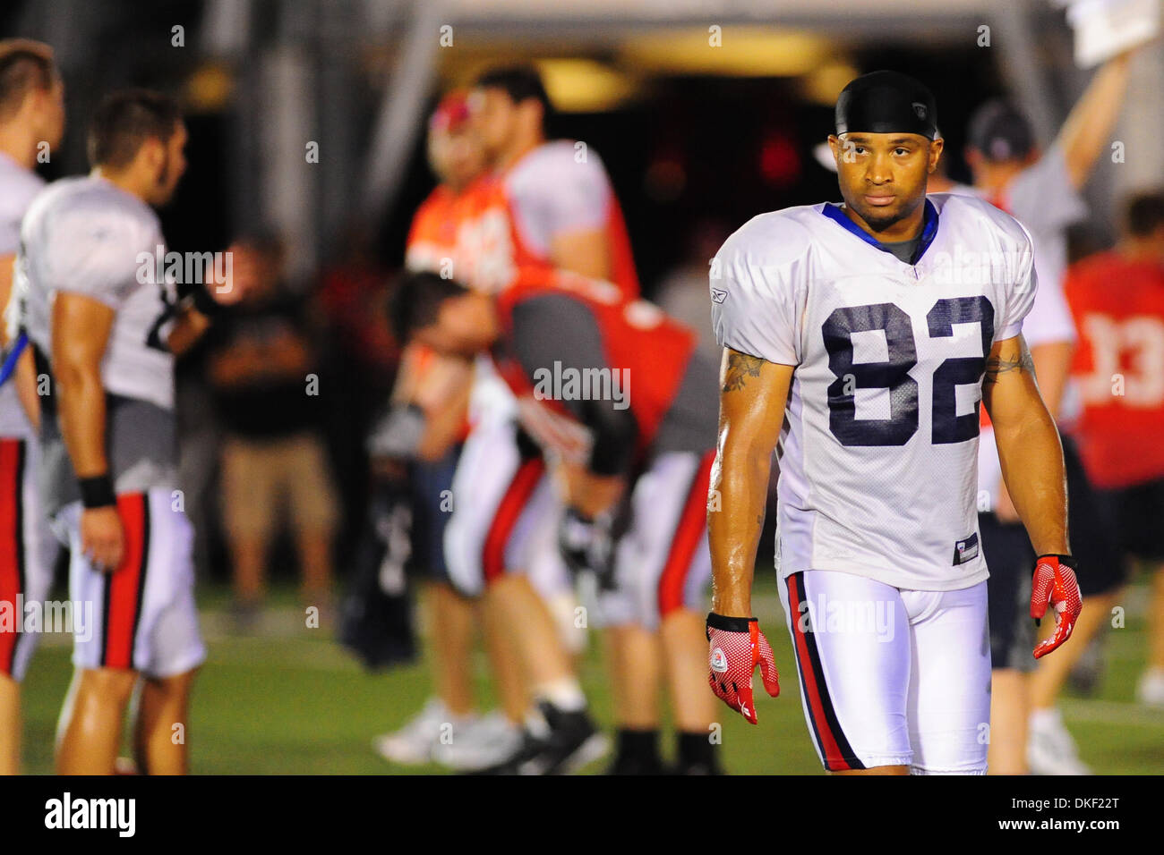 11 August 2009: Buffalo Bills receiver Josh Reed walks down the line of ...