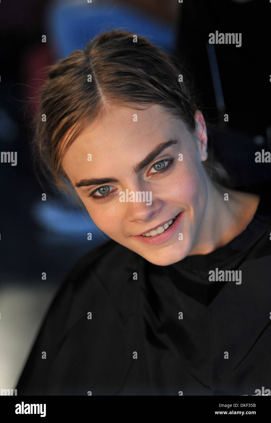 Cara Delevingne London Fashion Week Spring/Summer 2013 - Matthew Williamson  - Backstage London England - 16.09.12 Featuring Stock Photo - Alamy