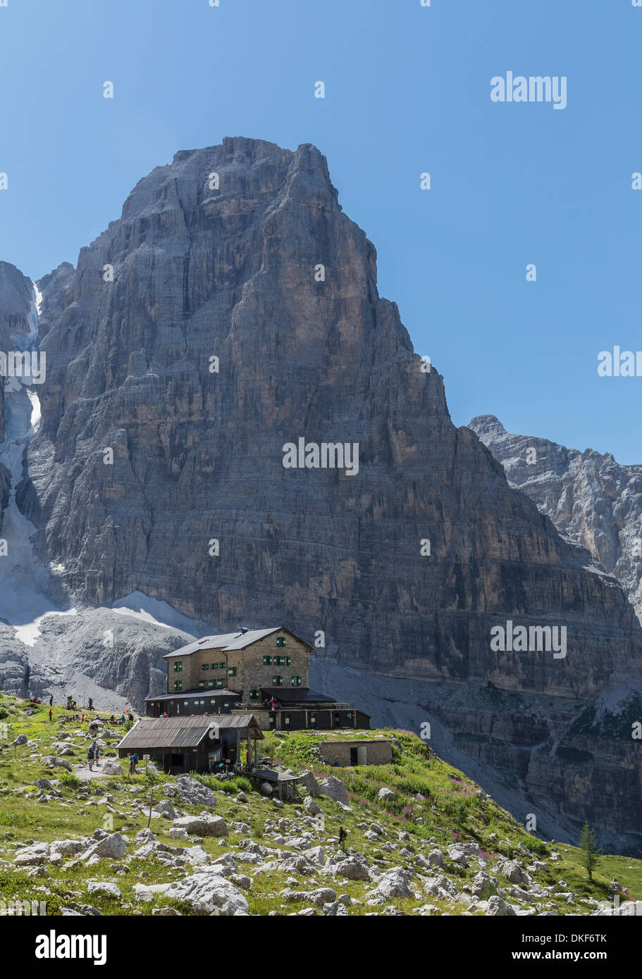 Brentei hut, Brenta Dolomites, Italy Stock Photo