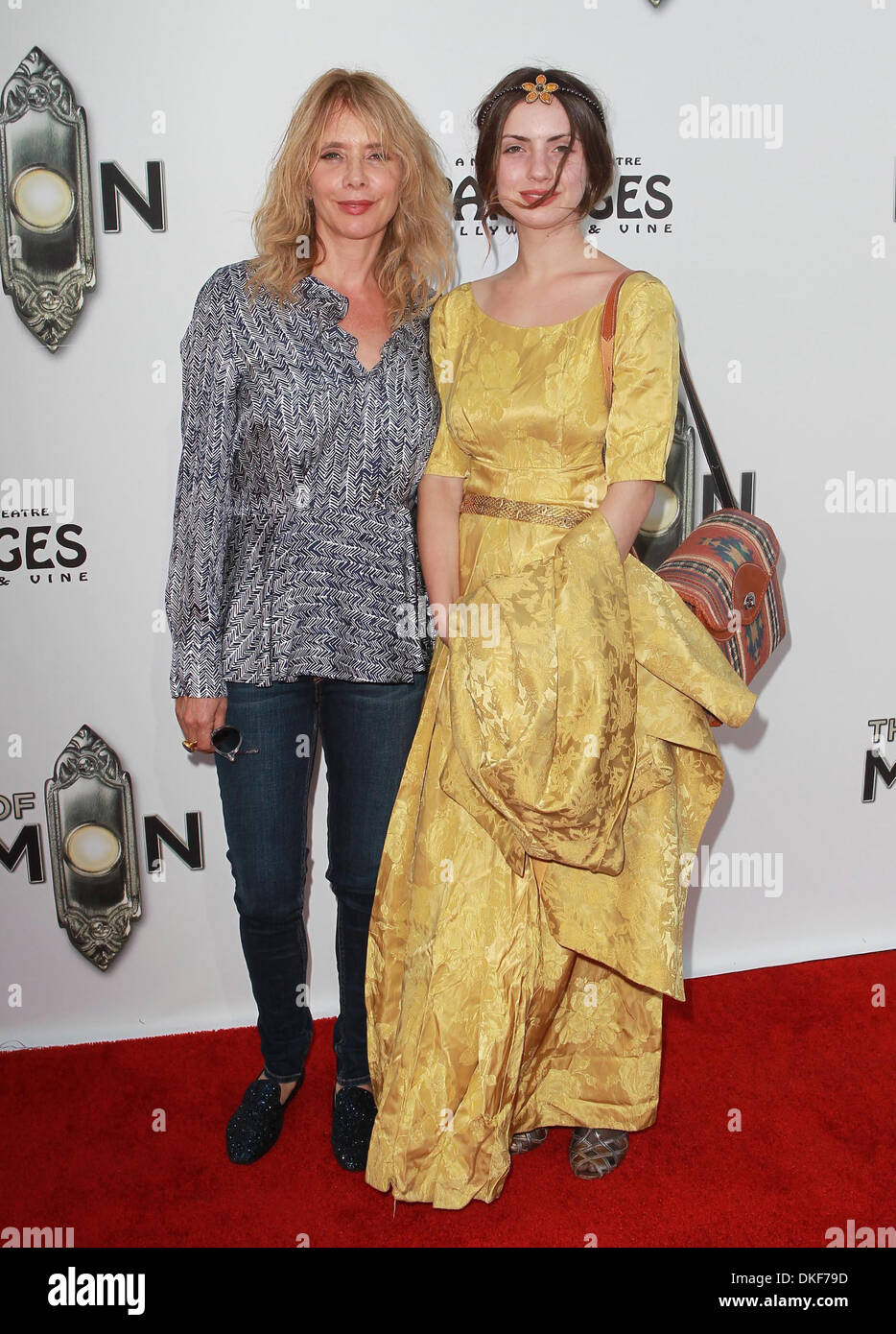 Rosanna Arquette and daughter Zoe Bleu Sidel 'The Book of Mormon' Opening night held at Pantages Theatre - Arrivals Hollywood Stock Photo