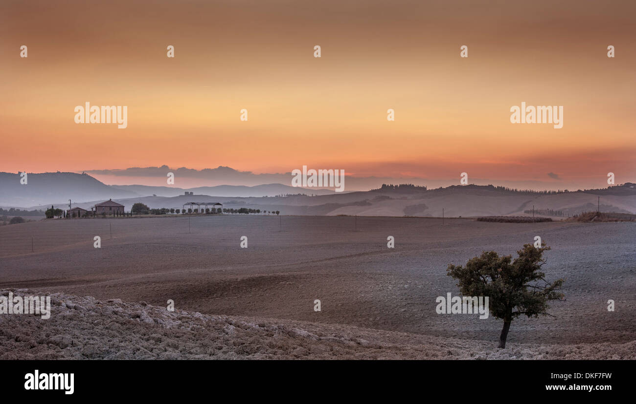 Rural scene, Siena, Valle Orcia, Tuscany, Italy Stock Photo
