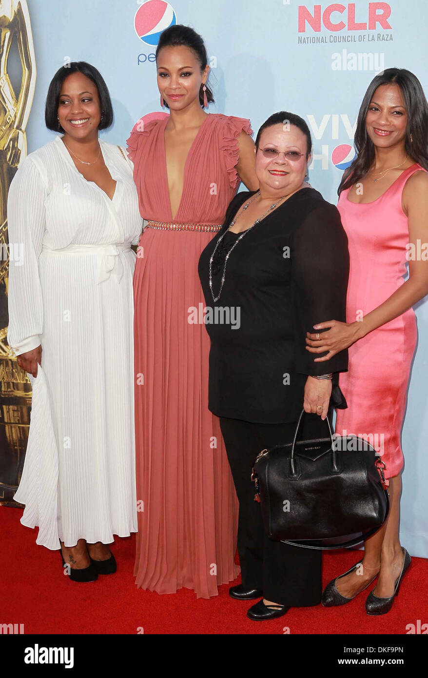 Zoe Saldana Asalia Nazario and her Family 2012 NCLR ALMA Awards held at