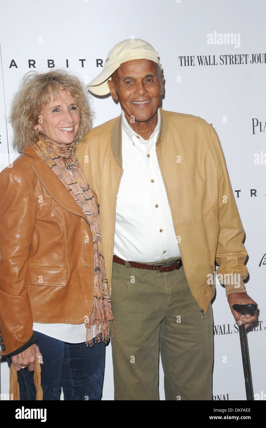 Harry Belafonte and his wife Pamela Belafonte New York Premiere of 'Arbitrage' held at Walter Reade Theater New York City USA - Stock Photo