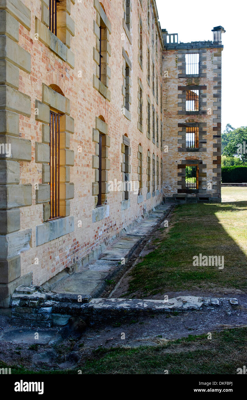 Part of the main penitentiary block at the Port Arthur Penal Colony, Tasmania, Australia. Stock Photo