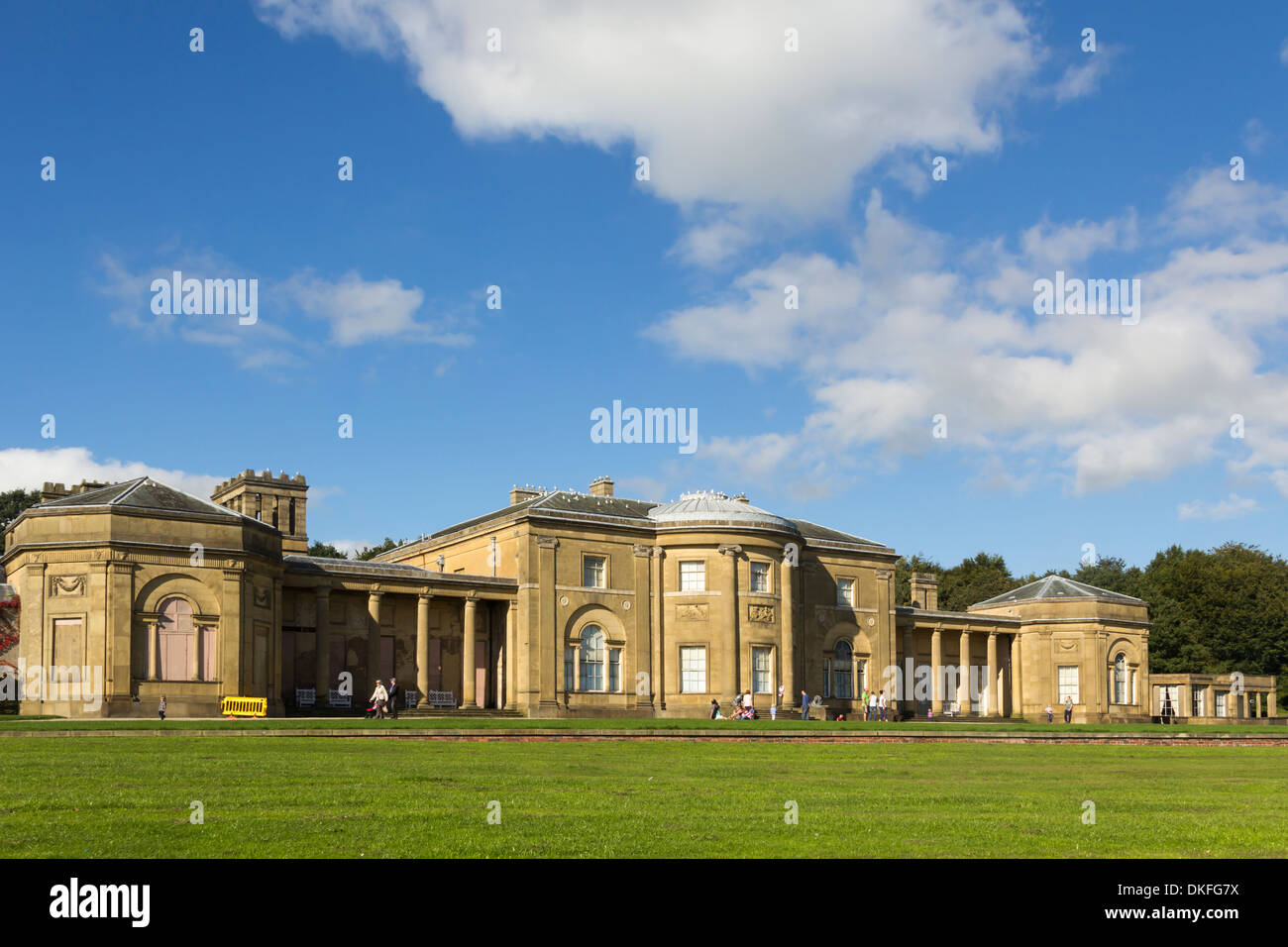 Heaton Hall in Heaton Park, Manchester is a grade 1 listed, late 18th century neoclassical, Palladian style large house. Stock Photo